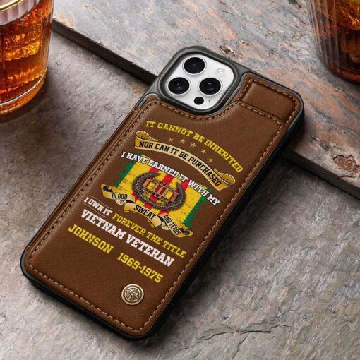 Personalized Vietnam Veteran Leather Flip Wallet Phone Case QFHM5060305 - Image 6