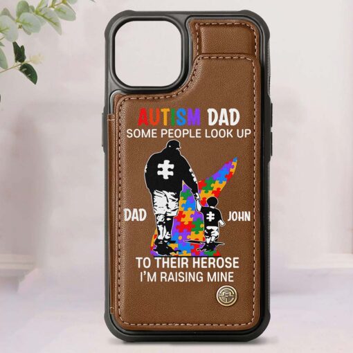 Custom Autism Dad Leather Flip Wallet Phone Case UKND5110302 - Image 5