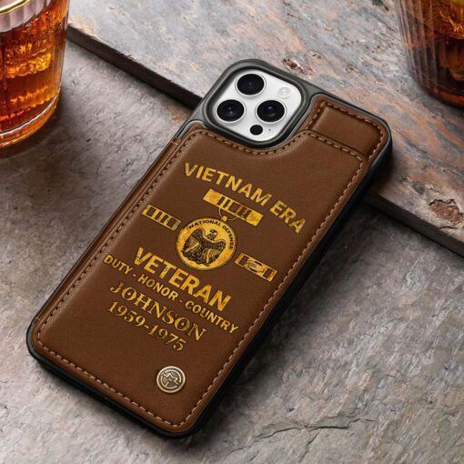 Personalized Vietnam Veteran Leather Flip Wallet Phone Case UKHM5070305 - Image 6