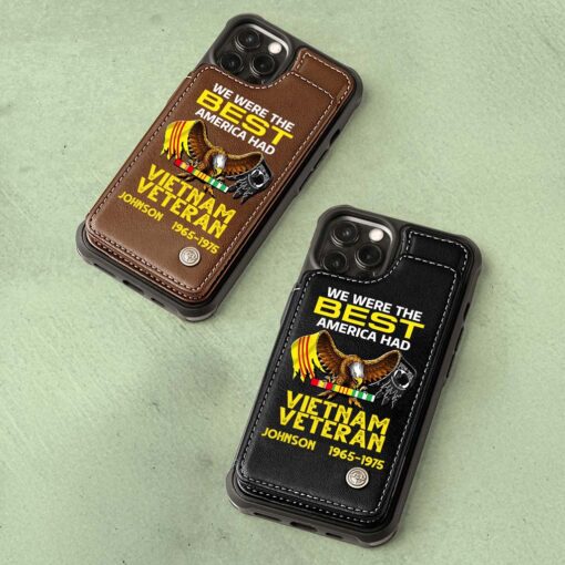 Personalized Vietnam Veteran Leather Flip Wallet Phone Case UKHM5060304 - Image 7