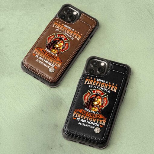 Personalized Name Firefighter Leather Flip Wallet Phone Case UKHM5070302 - Image 7