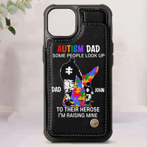 Custom Autism Dad Leather Flip Wallet Phone Case UKND5110302 - Image 6