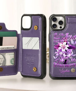 Personalized Name Jesus Leather Flip Wallet Phone Case Christain Gifts, Religious Gift For Woman UKTO5190303