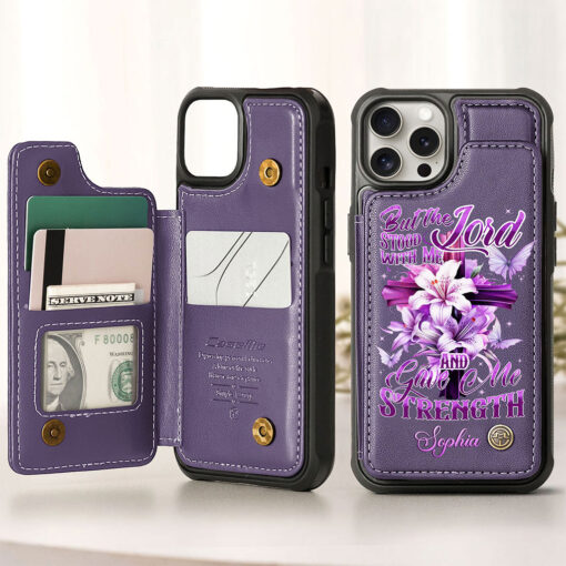 Personalized Name Jesus Leather Flip Wallet Phone Case Christain Gifts, Religious Gift For Woman UKTO5190303