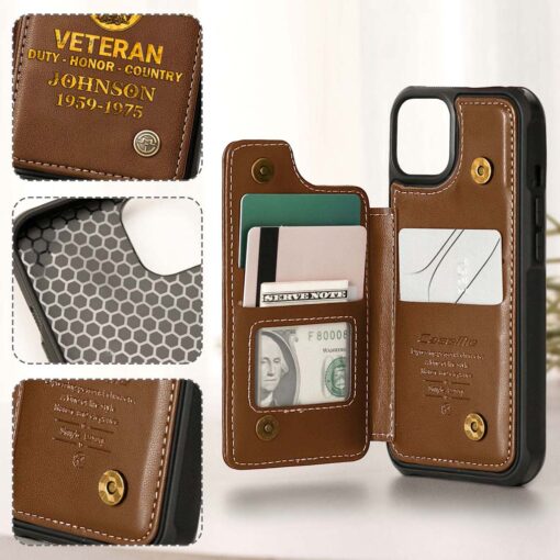 Personalized Vietnam Veteran Leather Flip Wallet Phone Case UKHM5070305 - Image 8