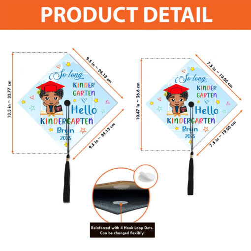 Personalized Black Kid Graduation Cap Topper QFUU4130421-BOY - Image 5