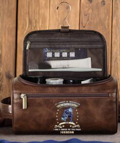 Personalized Police Leather Toiletry Bag, Storage Bag QFPY5040403
