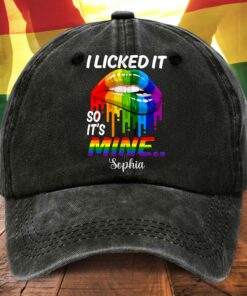 Personalized Distressed Washed Cotton LGBT Printed Hat UKHA5100401