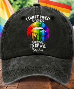 Personalized Distressed Washed Cotton LGBT Printed Hat UKHA5110402