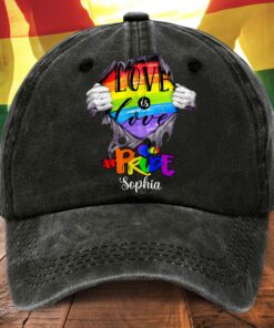 Personalized Distressed Washed Cotton LGBT Printed Hat UKHA5110404