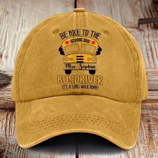Personalized School Bus Driver Embroidered Hat NPHM5280401