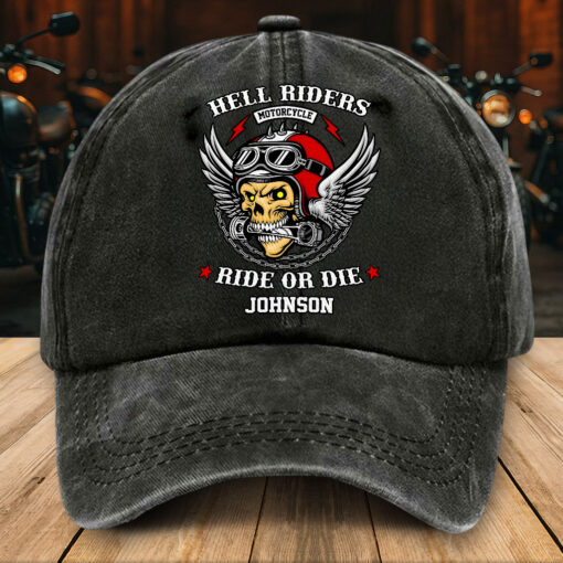 Personalized Distressed Washed Cotton Motorcycle Printed Hat UKTZ5280402