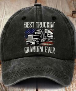 Truck Driver Washed Denim Print Cap MQHM5280402