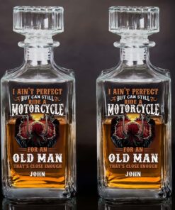 Personalized Motorcycle Whiskey Bottle, Gift For Biker UKND5260404