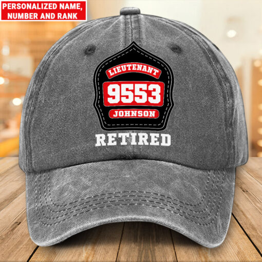 Personalized Firefighter Distressed Washed Cotton Printed Hat UKTZ5170401 - Image 2