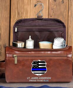 Personalized Police Leather Toiletry Bag, Storage Bag QFPY5040401