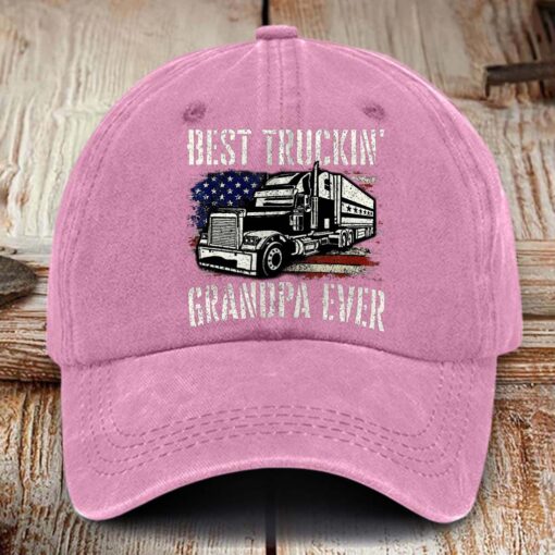 Truck Driver Washed Denim Print Cap MQHM5280402 - Image 10