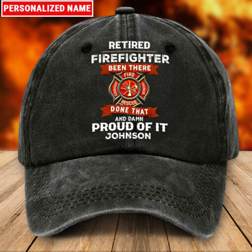 Personalized Firefighter Distressed Washed Cotton Printed Hat UKTZ5180403