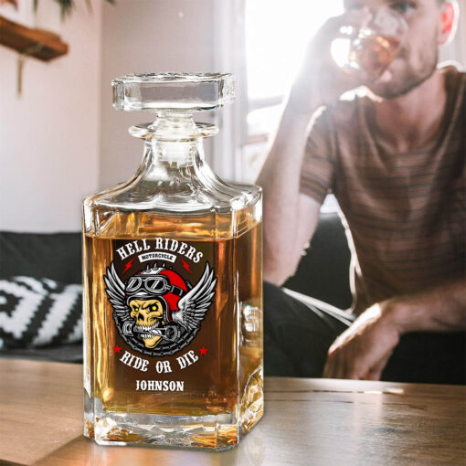 Personalized Motorcycle Whiskey Bottle, Gift For Biker UKND5260403 - Image 3