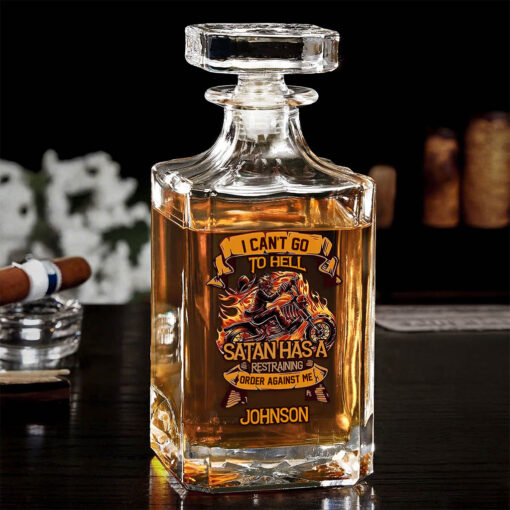 Personalized Motorcycle Whiskey Bottle, Gift For Biker UKND5260402 - Image 2