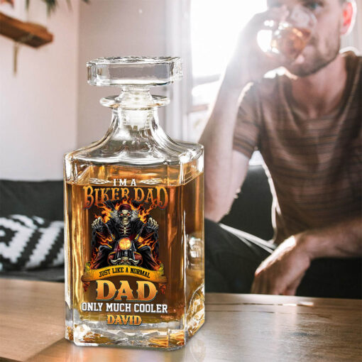 Personalized Motorcycle Whiskey Bottle, Gift For Biker UKND5260401 - Image 2