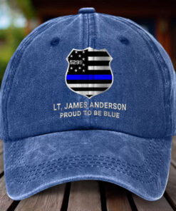 Personalized Police Distressed Washed Cotton Printed Hat UKHH5020401