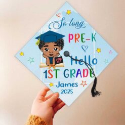 Personalized Black Kid Graduation Cap Topper QFUU4130421-BOY