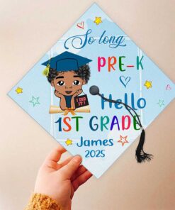 Personalized Black Kid Graduation Cap Topper QFUU4130421-BOY