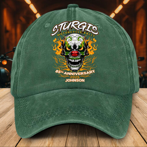 Personalized Distressed Washed Cotton Motorcycle Printed Hat UKTZ5260403 - Image 2