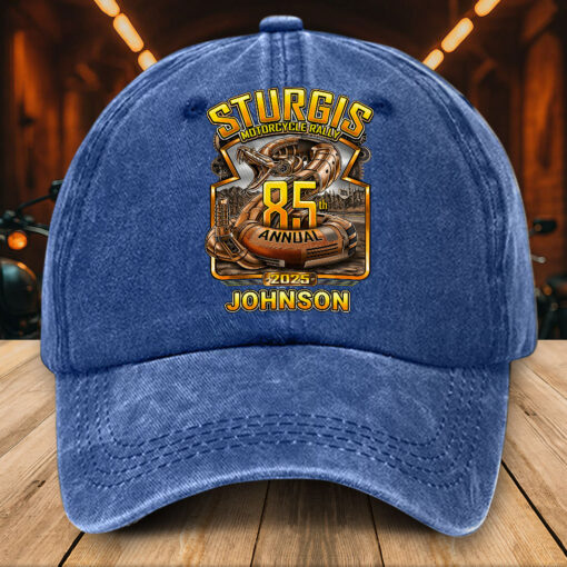 Personalized Distressed Washed Cotton Motorcycle Printed Hat UKTZ5260405 - Image 4