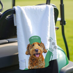 Custom Pet Golf Towel Using Pet Photo + Pet Name Personalized Dog Golf Towels Custom Cat Golf Towels Personalised Dog Towel Custom Cat Towel QFTD5280402