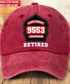 Personalized Firefighter Distressed Washed Cotton Printed Hat UKTZ5170401