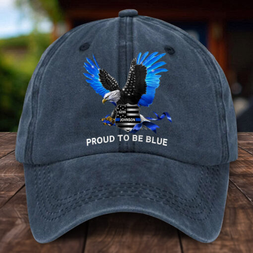 Personalized Police Distressed Washed Cotton Printed Hat UKHH5020402 - Image 3