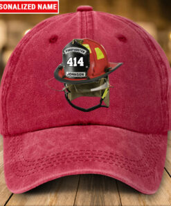 Personalized Firefighter Distressed Washed Cotton Printed Hat UKTZ5170403