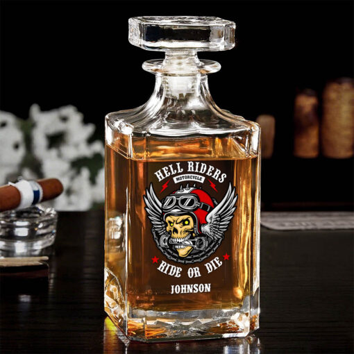 Personalized Motorcycle Whiskey Bottle, Gift For Biker UKND5260403 - Image 2