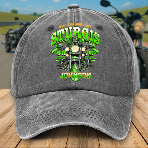 Personalized Distressed Washed Cotton Motorcycle Printed Hat UKTZ5280401 - Image 3