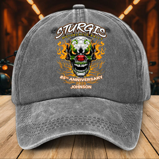 Personalized Distressed Washed Cotton Motorcycle Printed Hat UKTZ5260403 - Image 3