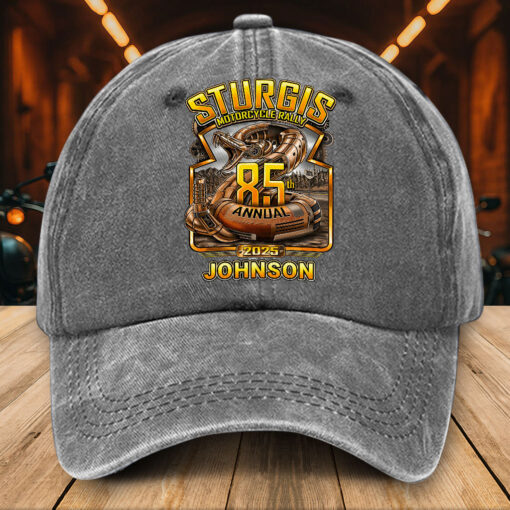 Personalized Distressed Washed Cotton Motorcycle Printed Hat UKTZ5260405 - Image 3