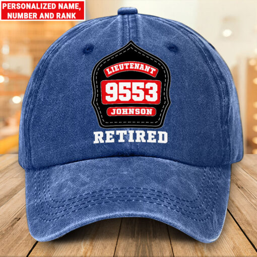 Personalized Firefighter Distressed Washed Cotton Printed Hat UKTZ5170401 - Image 3