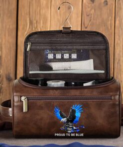 Personalized Police Leather Toiletry Bag, Storage Bag QFPY5040402