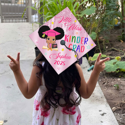Personalized Black Kid Graduation Cap Topper QFUU4130421 - Image 4