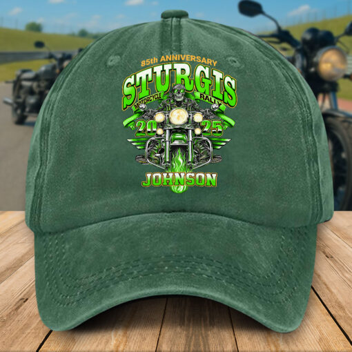 Personalized Distressed Washed Cotton Motorcycle Printed Hat UKTZ5280401 - Image 4