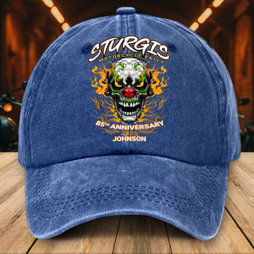Personalized Distressed Washed Cotton Motorcycle Printed Hat UKTZ5260403 - Image 4