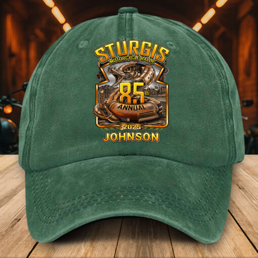 Personalized Distressed Washed Cotton Motorcycle Printed Hat UKTZ5260405 - Image 2