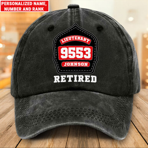 Personalized Firefighter Distressed Washed Cotton Printed Hat UKTZ5170401 - Image 4
