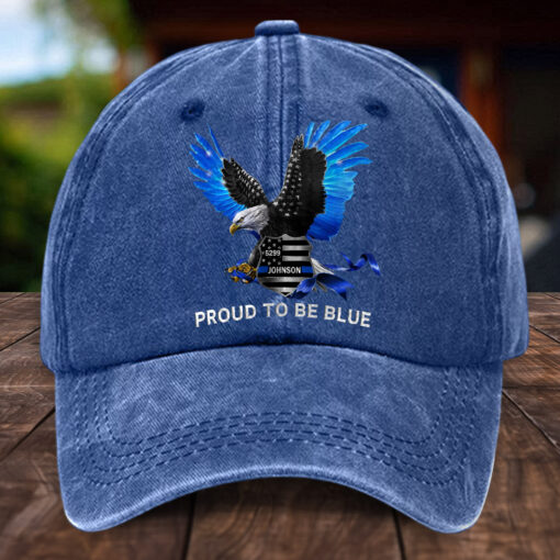 Personalized Police Distressed Washed Cotton Printed Hat UKHH5020402 - Image 2