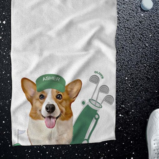 Custom Pet Golf Towel Using Pet Photo + Pet Name Personalized Dog Golf Towels Custom Cat Golf Towels Personalised Dog Towel Custom Cat Towel QFTD5280402 - Image 5