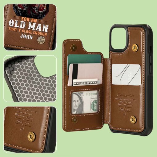 Personalized Motorcycle Leather Flip Wallet Phone Case, Gift For Biker UKND5260406 - Image 6