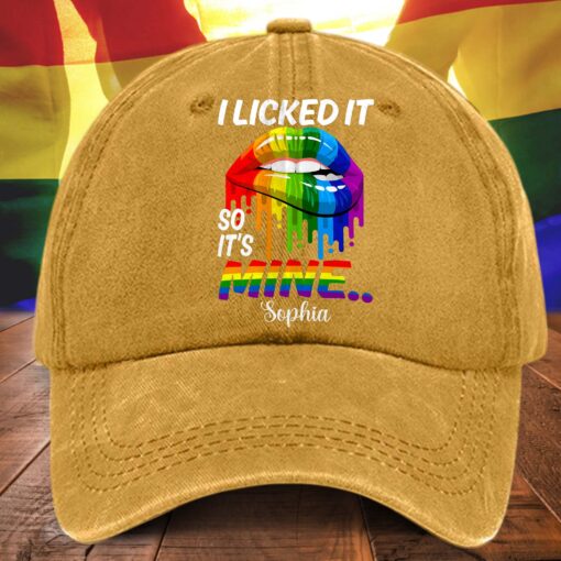 Personalized Distressed Washed Cotton LGBT Printed Hat UKHA5100401 - Image 5