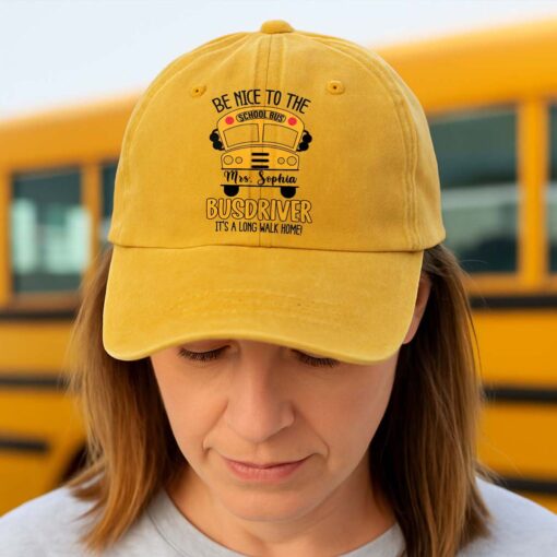Personalized School Bus Driver Embroidered Hat NPHM5280401 - Image 6